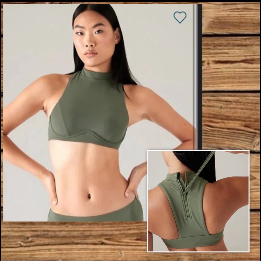 Athleta Olive Green Bikini Top